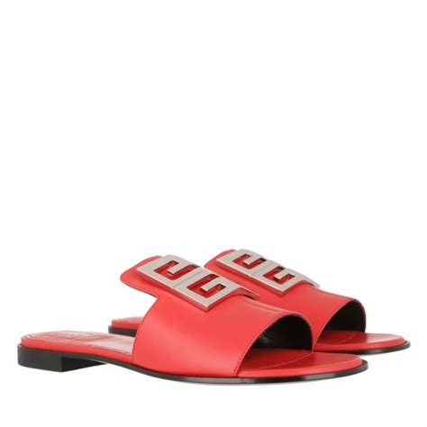 red and black givenchy slides|Givenchy 4g flat mule sandals.